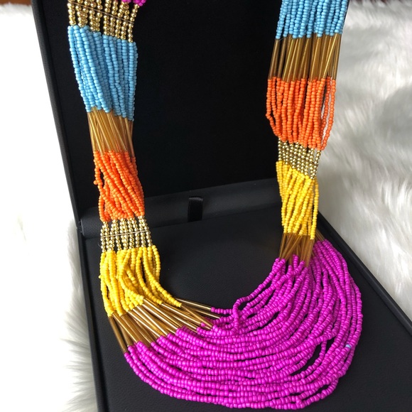 Colorful Glass Seed Bead Necklace - Picture 8 of 8
